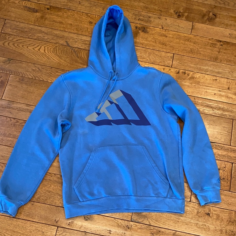 Adidas Men's Blue Hoodie with Logo S